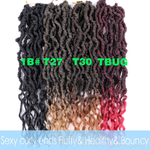 Goddess Faux Locs Crochet Hair with Curly Ends 24inch Synthetic Goddess Locs Hair Extensions Faux Locs Crochet Wavy Hair